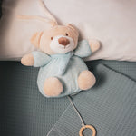 Carillon Culla Passeggino Neonato Peluche Musicale Orsetto Celeste - Interbaby