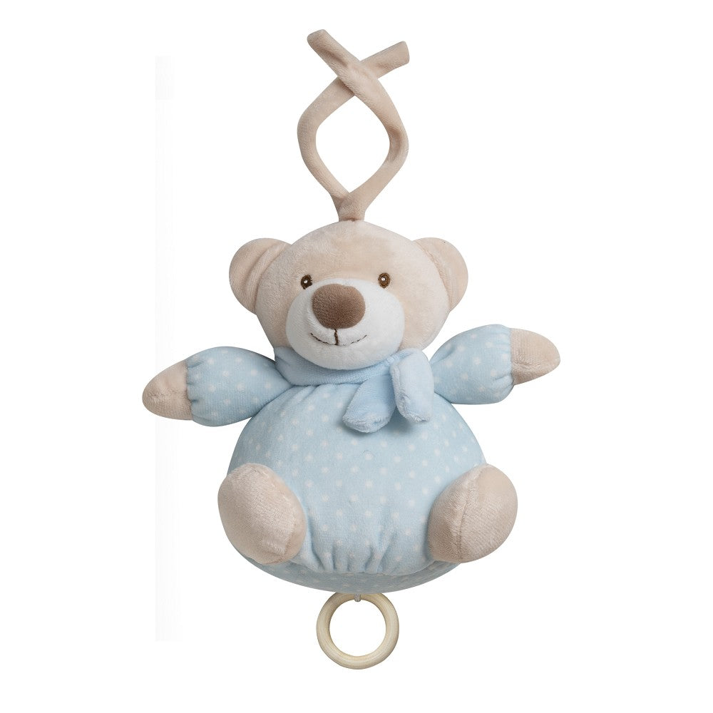 Carillon Culla Passeggino Neonato Peluche Musicale Orsetto Celeste - Interbaby