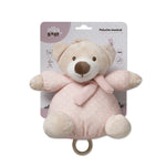 Carillon Culla Passeggino Neonato Peluche Musicale Orsetto Rosa - Interbaby