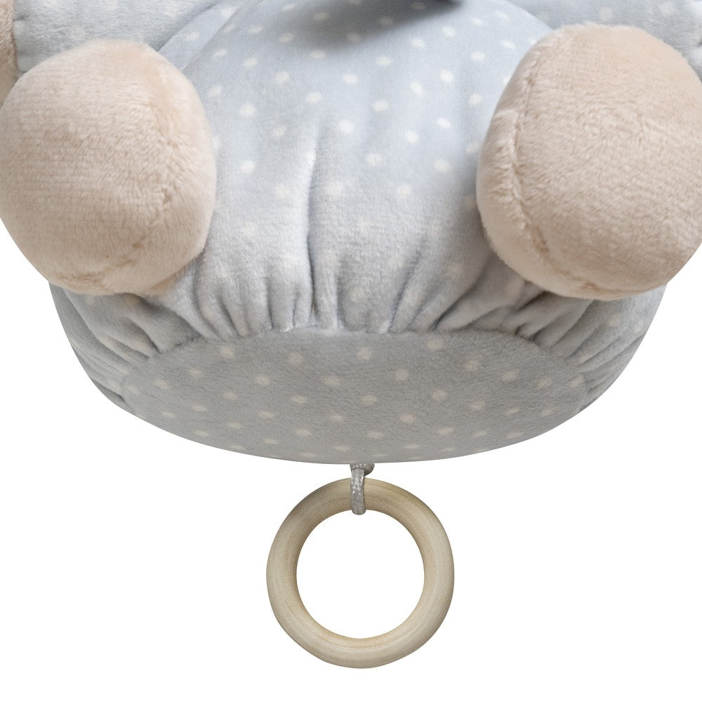 Carillon Culla Passeggino Neonato Peluche Musicale Orsetto Grigio - Interbaby