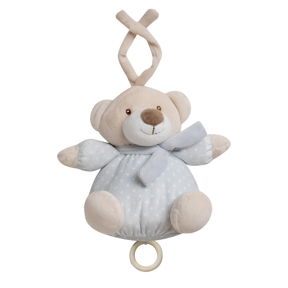 Carillon Culla Passeggino Neonato Peluche Musicale Orsetto Grigio - Interbaby