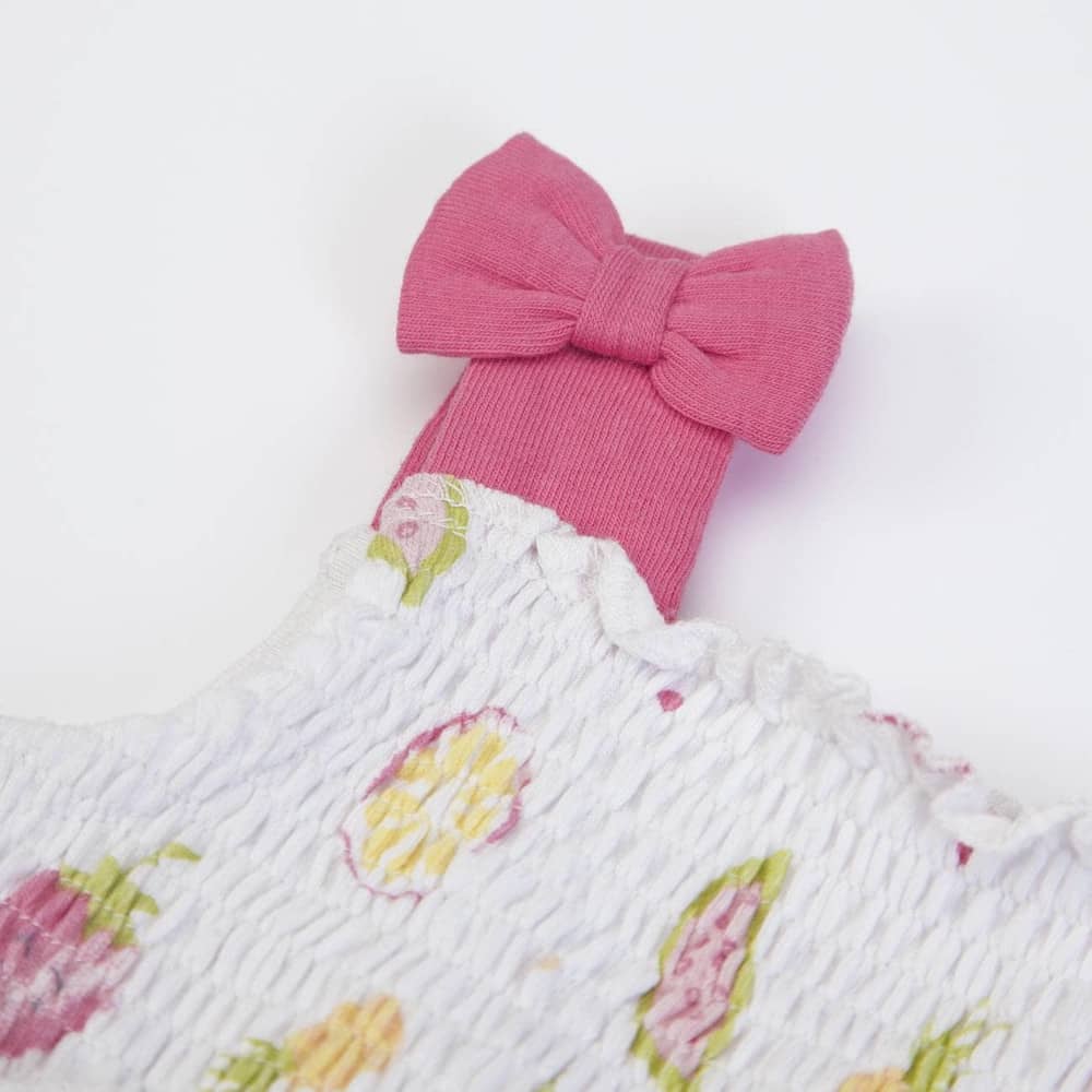 PAGLIACCETTO NEONATA BAMBINA GIRO MANICA "FRAGOLA" - Particolare fiocco
