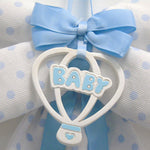 FIOCCO NASCITA CON NOME IN STRASS CELESTE PER BIMBO