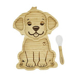 Piatto in Bamboo con Ventosa e Cucchiaio - Cane