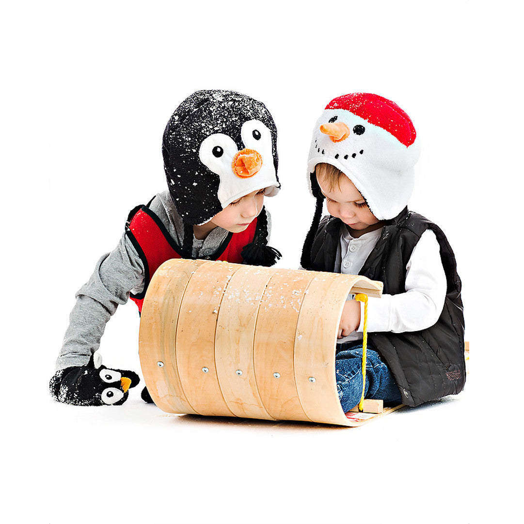 CAPPELLO INVERNALE BAMBINO REVERSIBILE IN PILE PUPAZZO DI NEVE / PINGUINO - Nene Shop