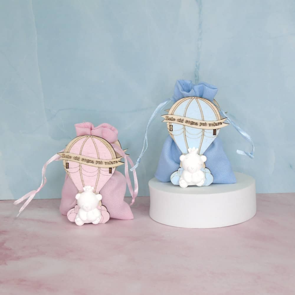 CONFETTATA NASCITA BATTESIMO - PORTA CONFETTI MONGOLFIERA