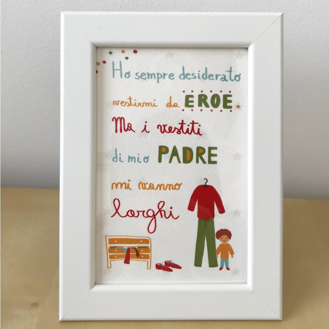 QUADRETTO CON DEDICA - IDEA REGALO FESTA DEL PAPA'