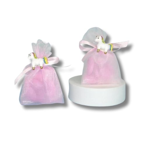 Sacchettino Confetti Segnaposto Bomboniera Nascita Battesimo Unicorno Rosa