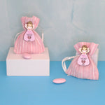 Sacchettino Confetti Segnaposto Nascita Battesimo - Angelo Custode - rosa