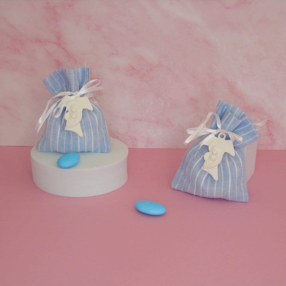 SACCHETTINO CONFETTI SEGNAPOSTO BOMBONIERA NASCITA BATTESIMO - MADONNA CON BAMBINO - Nene Shop