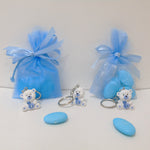 Sacchettino Segnaposto Bomboniera Nascita Battesimo Portachiavi Orsetto