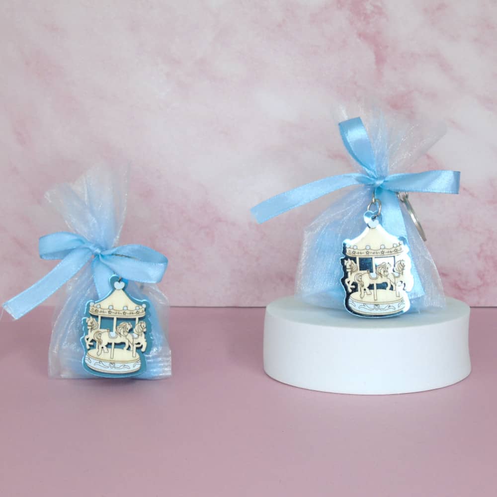 SACCHETTINO CONFETTI SEGNAPOSTO BOMBONIERA NASCITA BATTESIMO - GIOSTRA