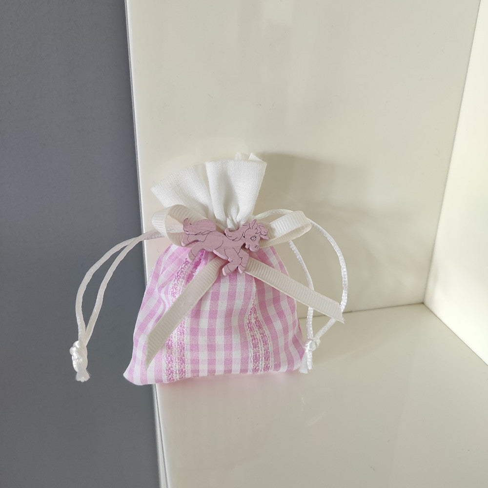 Bomboniera Sacchetti Nascita Battesimo Porta Confetti - Unicorno