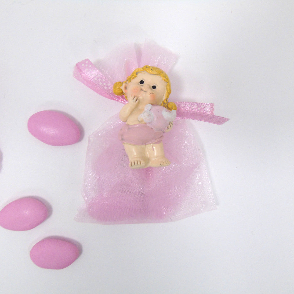 Sacchettino Segnaposto confetti Bomboniera Nascita battesimo Bimba