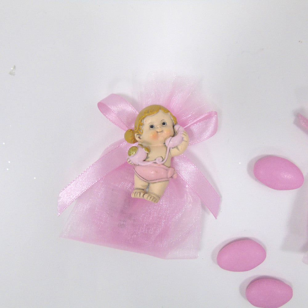 Sacchettino Segnaposto confetti Bomboniera Nascita battesimo Bimba