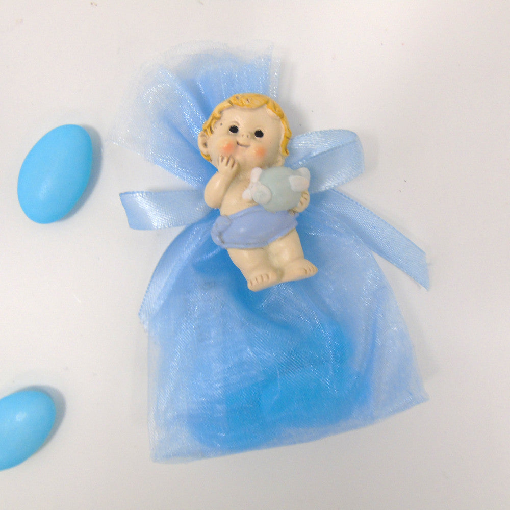 Sacchettino Segnaposto confetti Bomboniera Nascita battesimo Bimbo