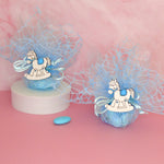 Sacchettino Confetti Segnaposto Bomboniera Nascita e Battesimo - Cavallo a dondolo 