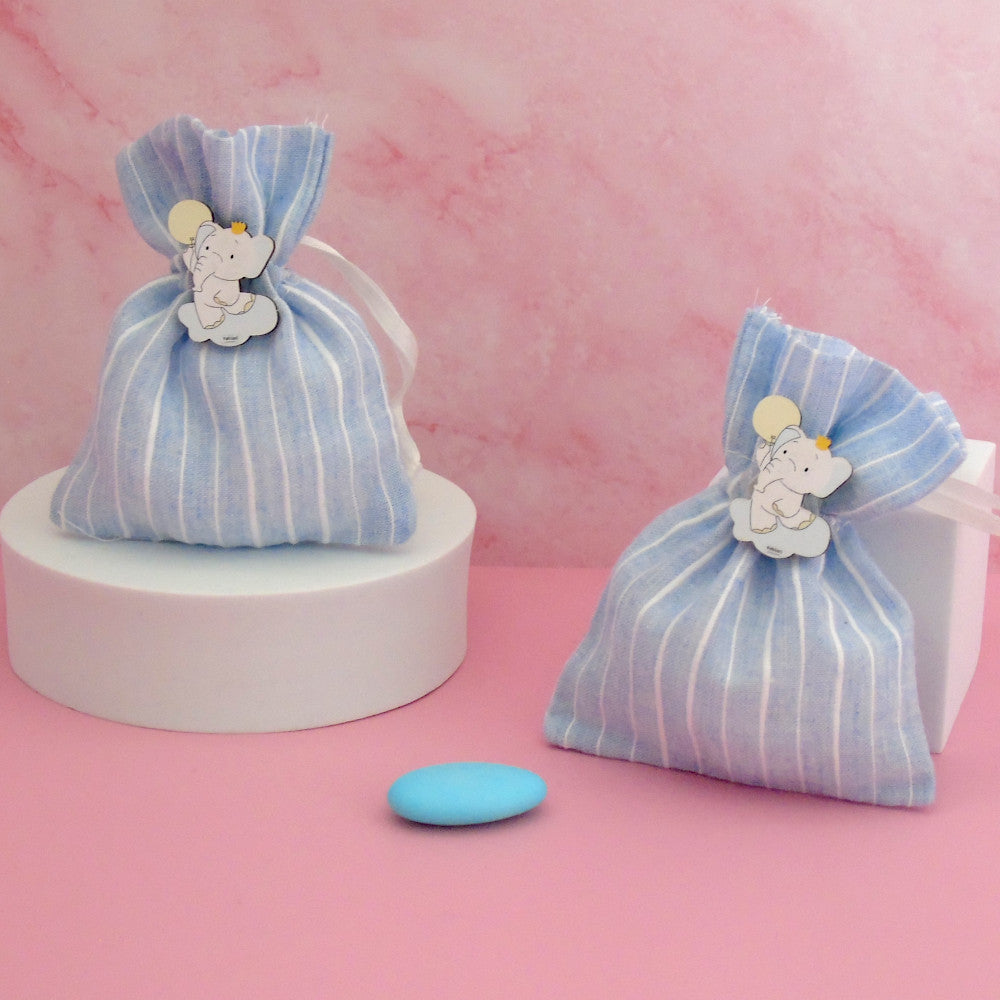 Sacchettino Confetti Segnaposto Bomboniera Nascita Battesimo - Elefante