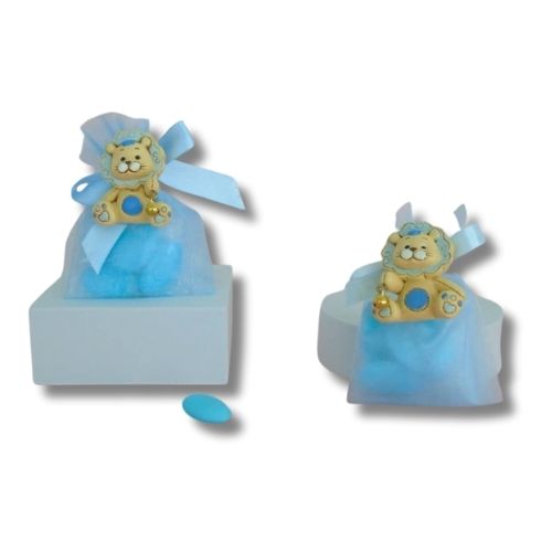 Sacchettino Bomboniera Nascita Battesimo Compleanno  - Tema Leone - Vendita Online