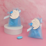 Sacchettino Segnaposto Bomboniera Nascita Battesimo Orsetto Luna