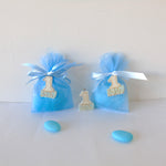 Sacchettino Bomboniera Segnaposto Confetti Primo Compleanno - Celeste