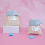 Sacchettino Bomboniera Segnaposto Porta Confetti - Cuore Colorato con Risvolto