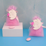 Sacchettino Segnaposto Bomboniera Nascita Battesimo Orsetto Luna