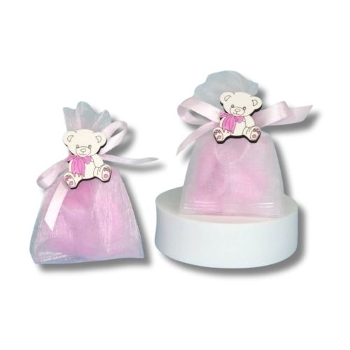 Sacchettino Segnaposto Bomboniera Nascita Battesimo - Orsetto