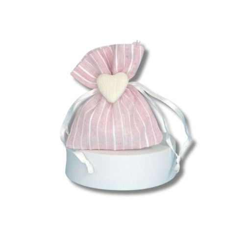 Sacchettino Bomboniera Nascita Battesimo Segnaposto Cuore