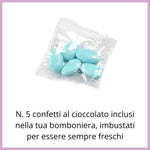 Sacchettino Confetti Segnaposto Bomboniera Nascita Battesimo Unicorno Celeste