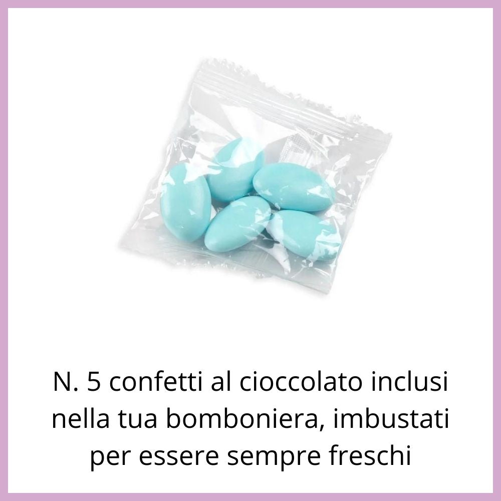 SACCHETTINO CONFETTI SEGNAPOSTO BOMBONIERA NASCITA BATTESIMO COMPLEANNO PORTACHIAVI UNICORNO BIMBO - Nene Shop