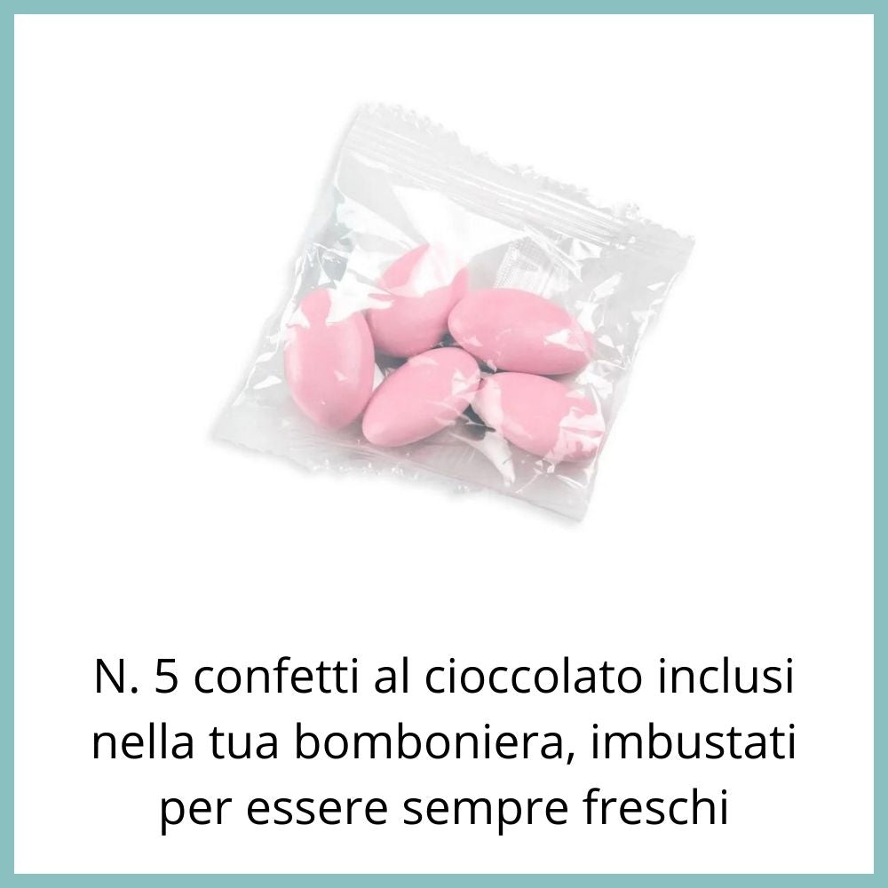 Sacchettino Bomboniera Nascita Battesimo con Portachiavi Giostrina