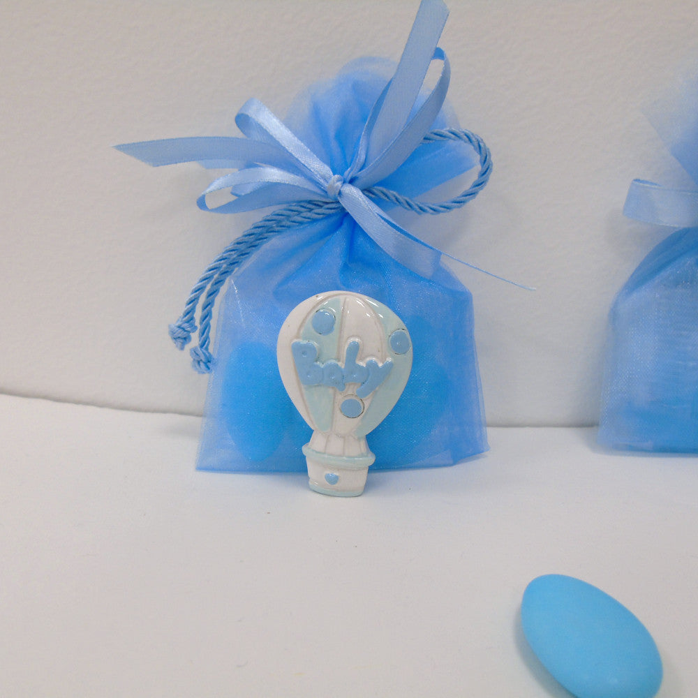 sacchettino segnaposto con confetti mongolfiera