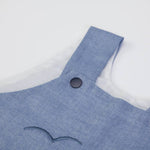 PAGLIACCETTO SALOPETTE MEZZA MANICA IN JEANS "MARE" - Particolare Clips