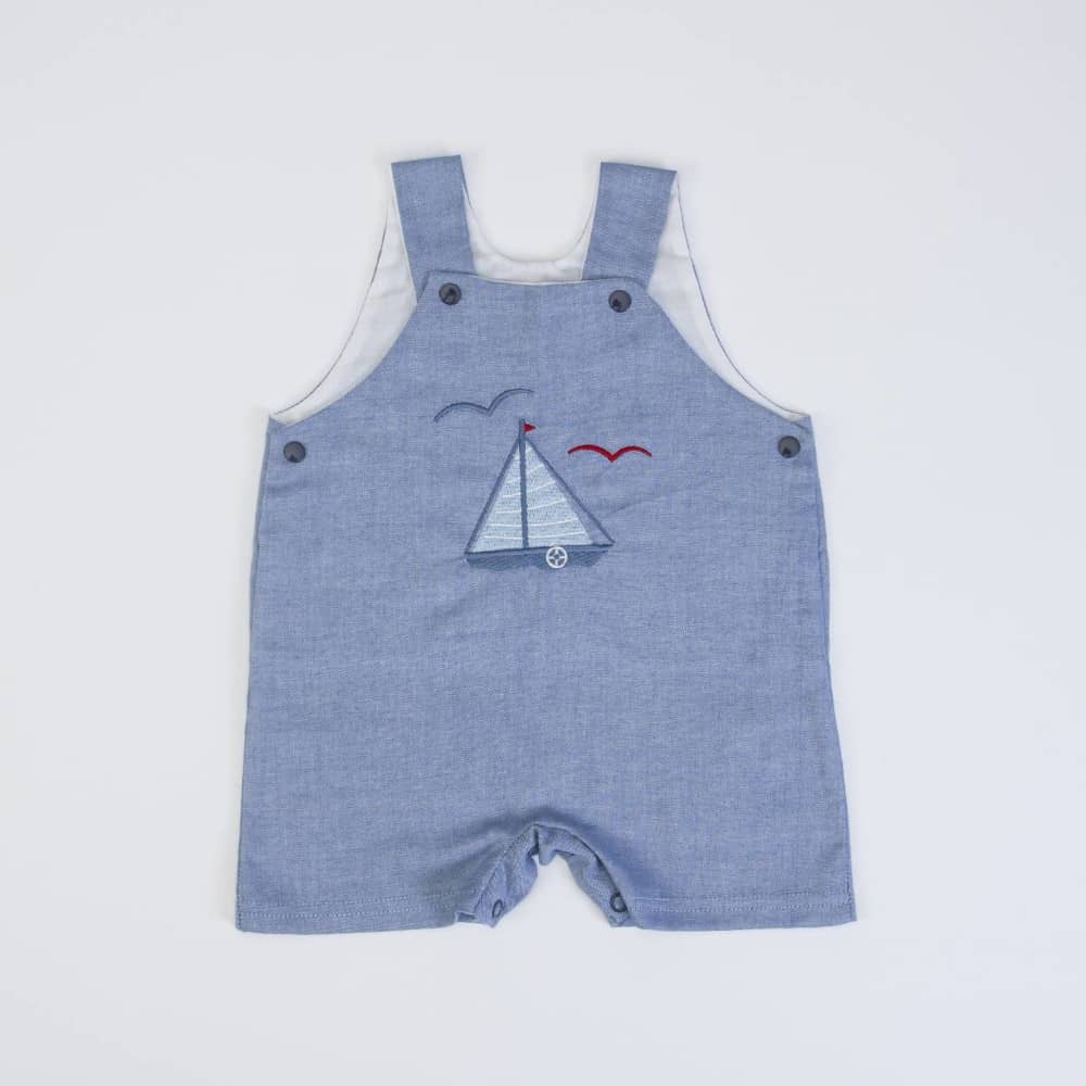 PAGLIACCETTO SALOPETTE MEZZA MANICA IN JEANS "MARE" - Salopette