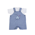 PAGLIACCETTO SALOPETTE MEZZA MANICA IN JEANS "MARE"