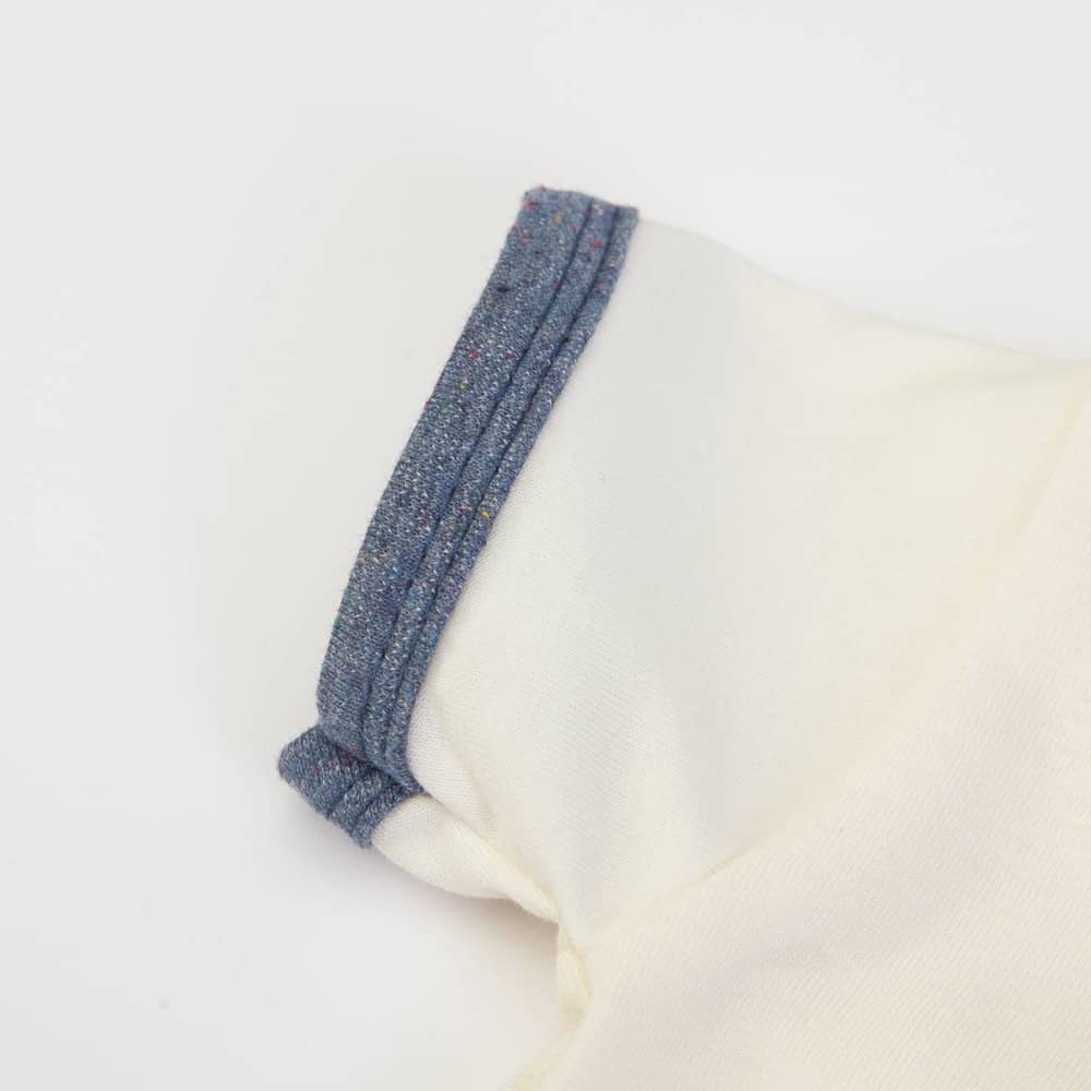 PAGLIACCETTO SALOPETTE MEZZA MANICA A RIGHE "PESCIOLINI" - manica