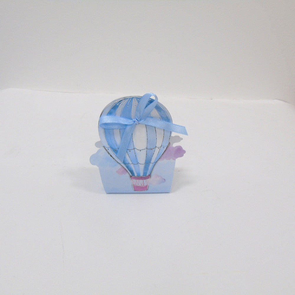 Confettata Nascita Battesimo Scatolina porta confetti Mongolfiera - Celeste