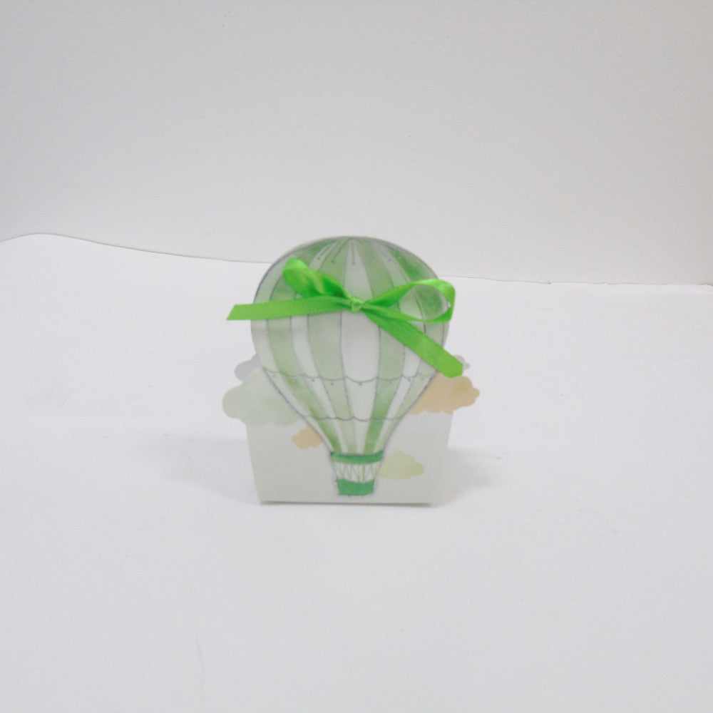 Confettata Nascita Battesimo Scatolina porta confetti Mongolfiera - Verde