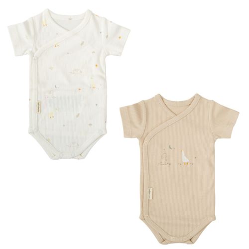 Set 2 Body Neonato Incrocio Frontale in Cotone - Happy Forest 0/1 Mese