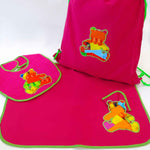 set asilo orsetto fucsia