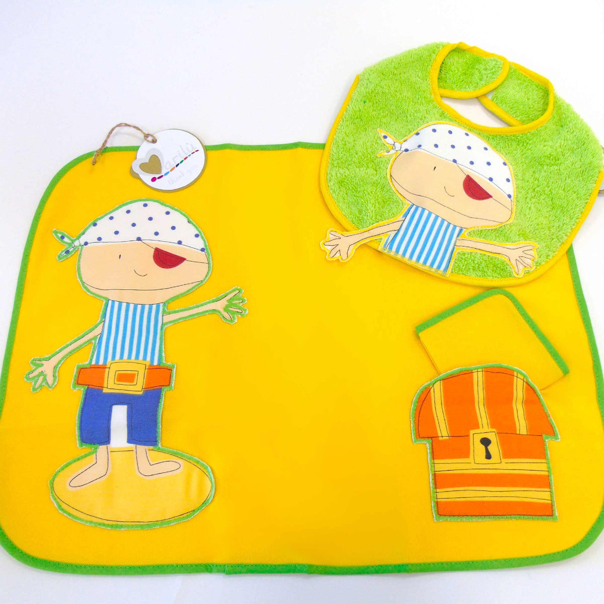 Set pappa asilo pirati giallo/verde