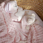 Set Regalo Neonato Nascita Doudou + Copertina + Peluche Orsetto Rosa