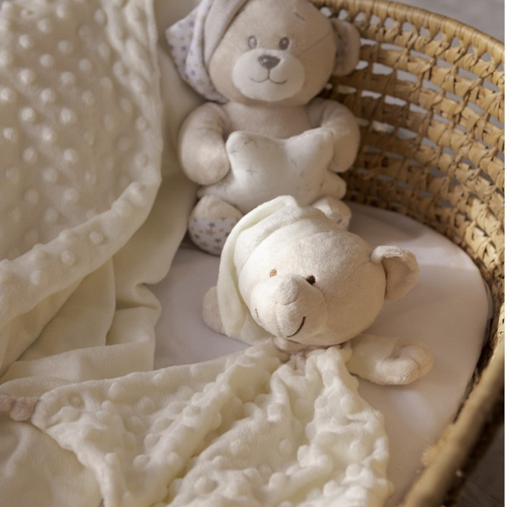Set Regalo Neonato Nascita Doudou + Copertina + Peluche Orsetto Beige