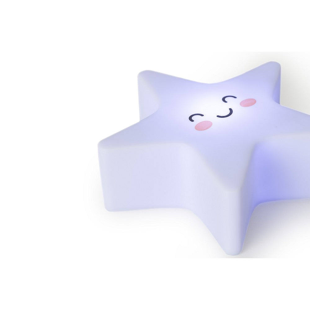 Set Regalo Nascita Copertina in pile con Lampada Led Stella Grigio - Lampada Led