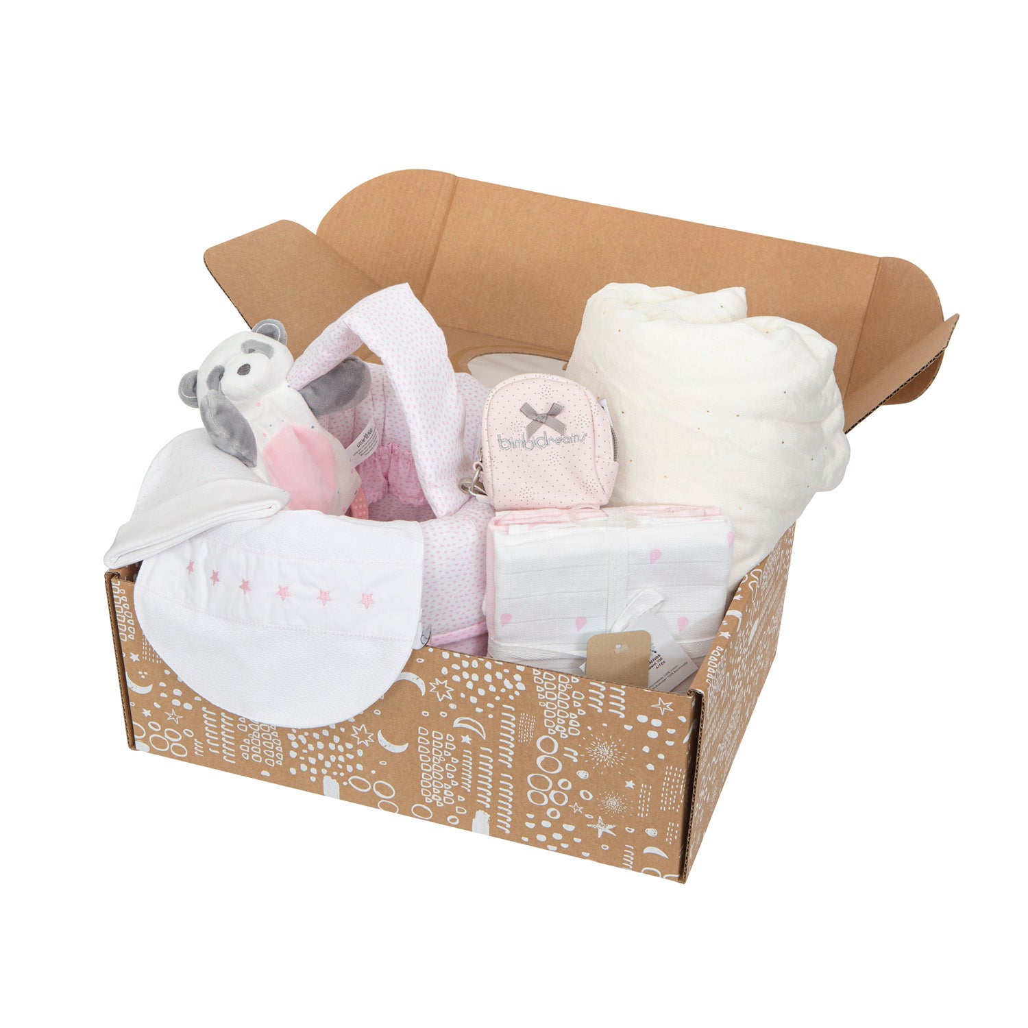 Cesta Nascita Neonato Rosa - Set Regalo Nascita