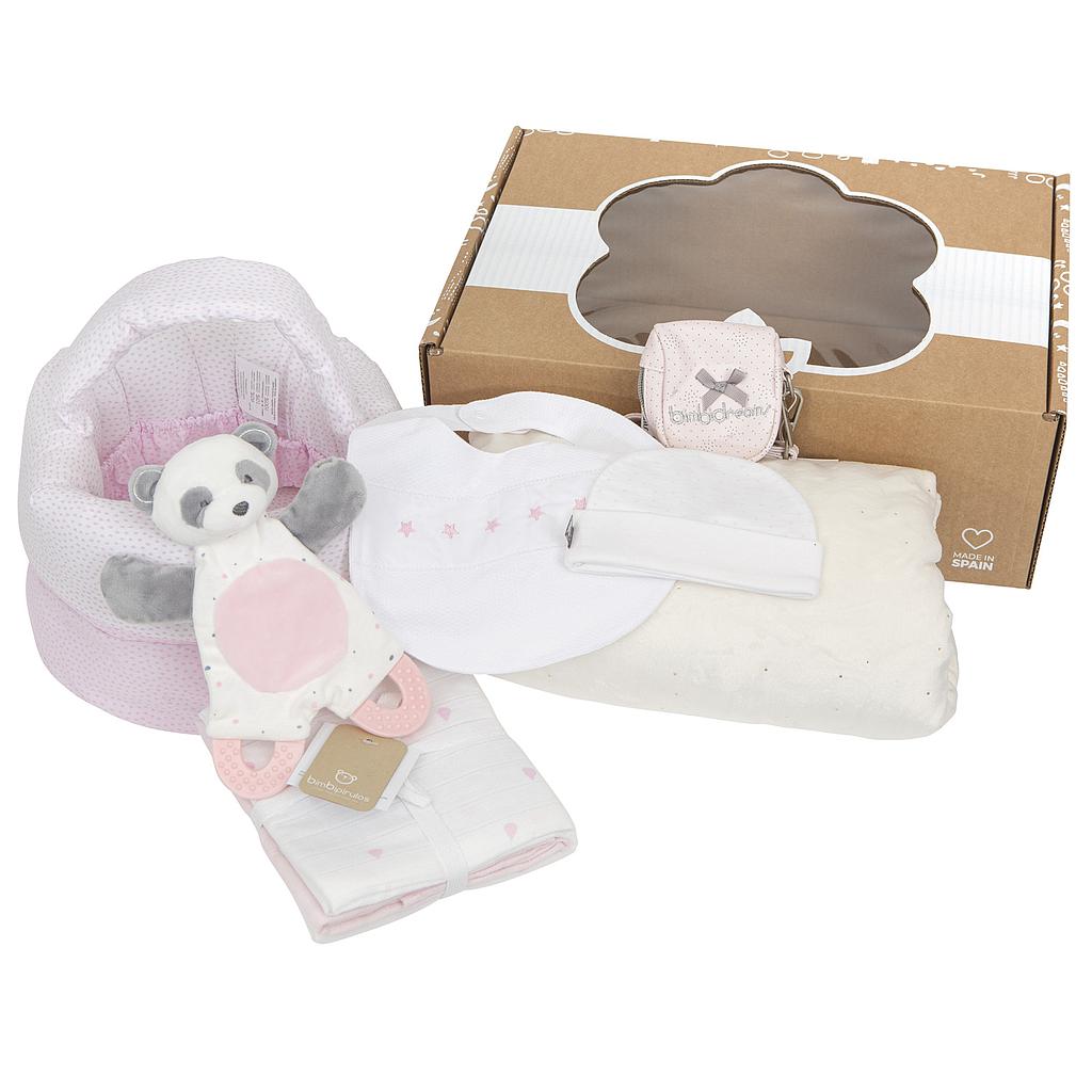 Cesta Nascita Neonato Rosa - Set Regalo Nascita