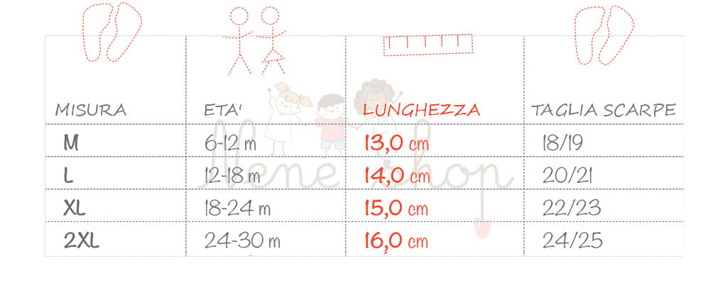 TABELLA TAGLIE BABICE