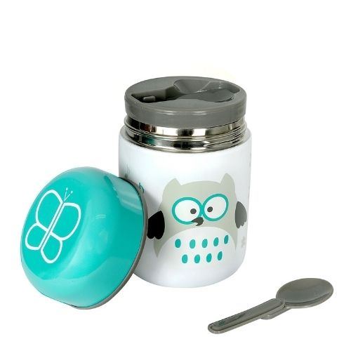 Thermos Porta Cibo in Acciaio Inossidabile con Cucchiaio - 300 ml - Azzurro