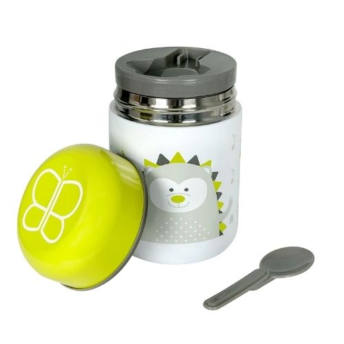 Thermos Porta Cibo in Acciaio Inossidabile con Cucchiaio - 300 ml - Lime
